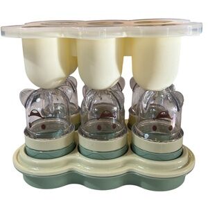 Baby Bullet 6 Cups And Freezer Tray Happy Face Green Cream